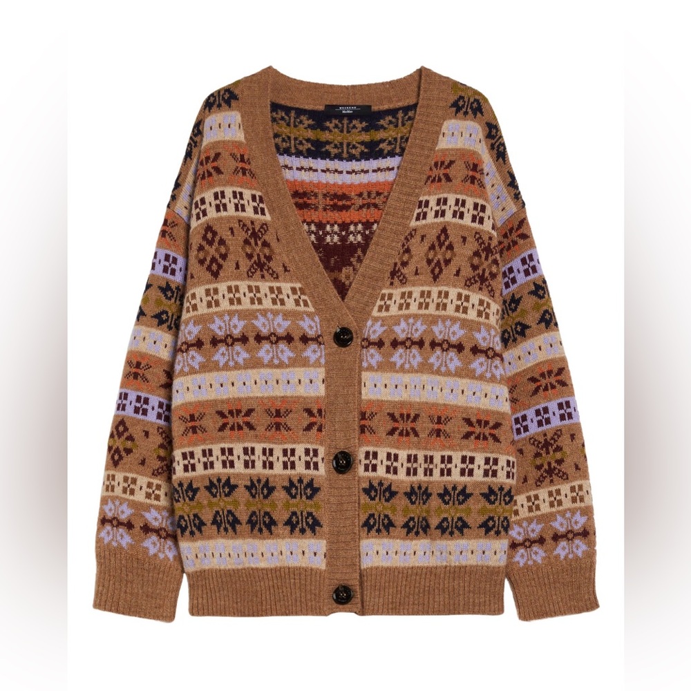 NWT Weekend Max Mara Eccelso Jacquard Alpaca & Wool Blend Cardigan - Picture 3 of 7